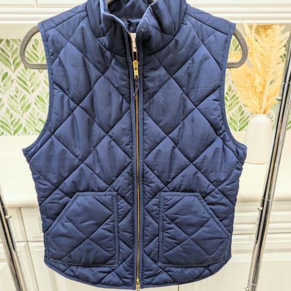 J. Crew Factory Puffer Classic Vest Navy Blue Medium - Picture 3 of 6